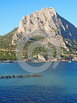 Mountain Sokol and moorage in Noviy Svet photo