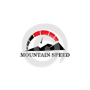 Mountain speed logo vector illustration concept, icon, element, and template for company