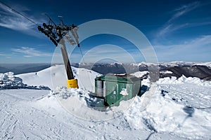 Mountain Station of Campocatino in winter,Lazio, Italy