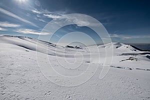 Mountain Station of Campocatino in winter,Lazio, Italy