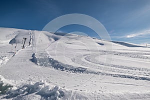 Mountain Station of Campocatino in winter,Lazio, Italy