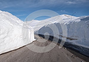 Mountain Station of Campocatino in winter,Lazio, Italy