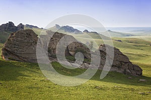 Mountain Steppes of Adon-Chelon in Transbaikalia on summer day