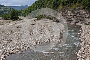 Mountain stonebed of river