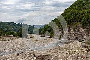 Mountain stonebed of river