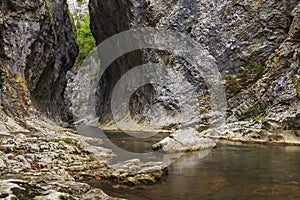 Mountain stream in a deep gorge