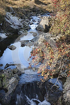 Mountain stream on Isle of Arran in Scotland.