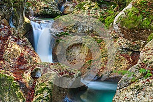 Mountain stream in the Lepena valley photo