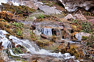 Mountain stream, mountain stream. Zailiyskiy Alatau.