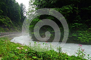 Mountain stream in National Park Hohe Tauern, Austria. Summer alpine landscape.