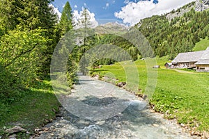 Mountain stream in the Natur park Riedingtal Zederhaus, Austria