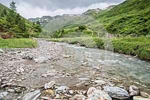 Mountain stream in the Natur park Riedingtal Zederhaus, Austria