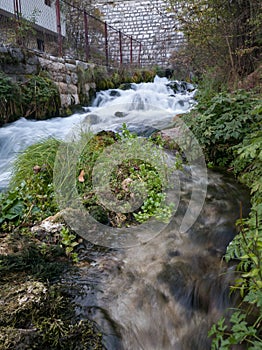 Mountain stream Plava Voda in Travnik in autumn during the day