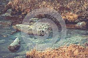 Mountain stream in the rocks