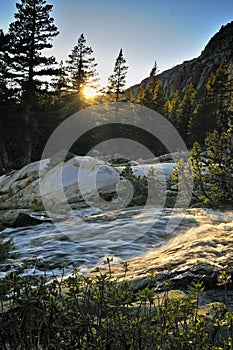Mountain Stream at Sunset