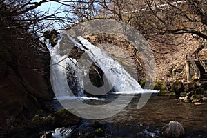 Mountain stream waterfall in Oita, Japan