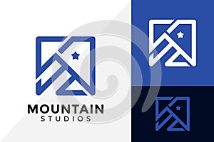 Mountain Studios Logo Design, Brand Identity Logos Designs Vector Illustration Template