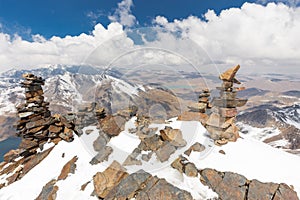 Mountain summit ridge, Cordillera Real, Bolivia.