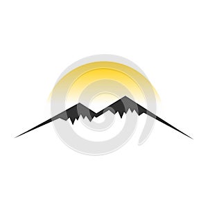 Mountain Sun View Symbol Design