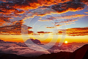 Mountain Sunrise in the Hawaiian Islands, USA