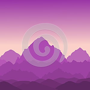 Mountain sunrise vector background