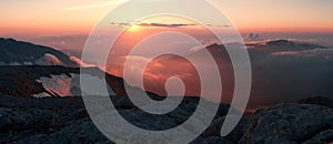 Mountain sunset summer