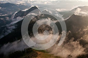 Mountain sunset summer