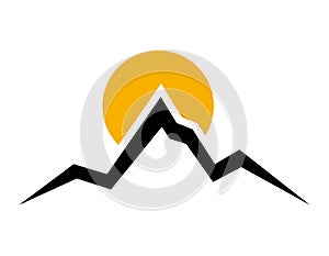 mountain and sunshine icon