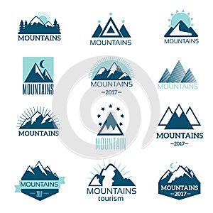 Mountain symbol vector set