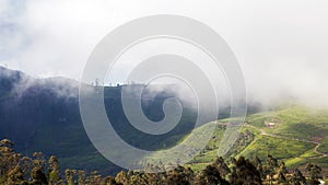 Mountain tea plantations in the clouds, Sri Lanka timelapse