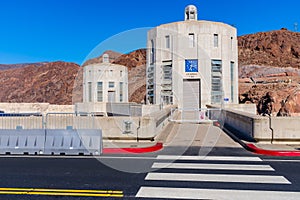 Mountain time zone sign at Hoover Dam