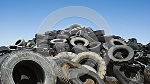 Mountain of tires photo