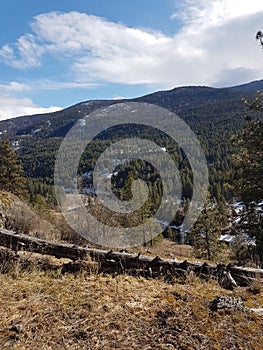 Mountain Top with blue sky