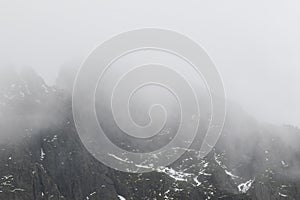 Mountain Top covered in Mist