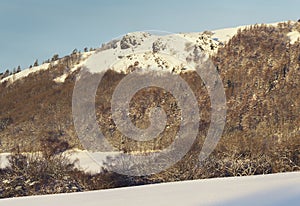 Mountain Top Covered in Snow at Winter in United Kingdom