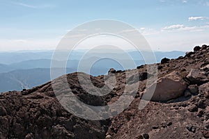 Mountain top landscape above the tree line