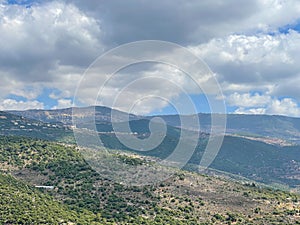 Mountain top and nature view - Aerial view of Jezzine town in South Lebanon