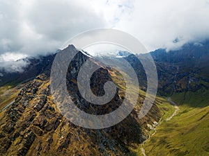 Mountain top of Peruvian Andes at over 4000m altitude