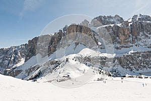 Mountain top ski lift scenery Alps Dolomiti