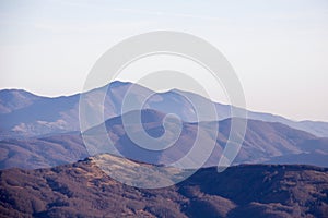 Mountain tops on the ligurian apennines