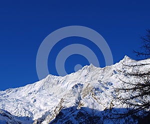 Mountain tops in Saas Fee photo