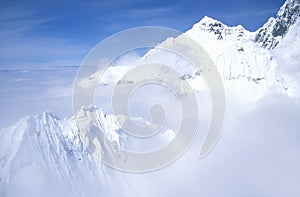 Mountain tops in St. Elias National Park and Preserve, Wrangell Mountains, Wrangell, Alaska