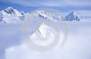 Mountain tops in St. Elias National Park and Preserve, Wrangell Mountains, Wrangell, Alaska