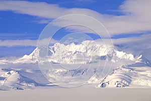 Mountain tops in St. Elias National Park and Preserve, Wrangell Mountains, Wrangell, Alaska