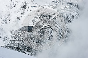 Mountain tops in winter covered in snow