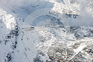 Mountain tops in winter covered in snow