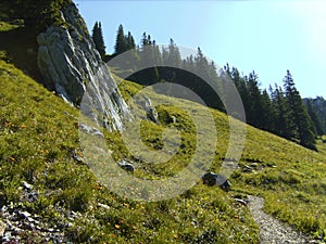 Mountain tour to mountain Aiplspitz in Bavaria, Germany