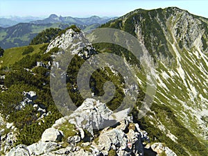 Mountain tour to mountain Aiplspitz in Bavaria, Germany