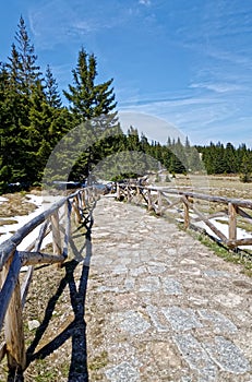 Mountain tourism, trail made from Stones.