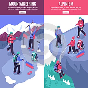 Mountain Tourism Vertical Banners